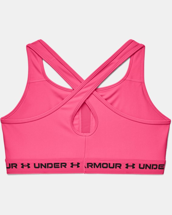 Sujetador deportivo de impacto medio Armour® Crossback para mujer, Pink, pdpMainDesktop image number 3